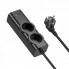Мережевий подовжувач HOCO NS10 Wisdom 2-position (PD67W/3C1A) desktop socket (EU/GER) Black (6942007638500) (18934)