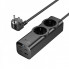 Мережевий подовжувач HOCO NS10 Wisdom 2-position (PD67W/3C1A) desktop socket (EU/GER) Black (6942007638500) (18934)