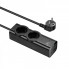 Мережевий подовжувач HOCO NS10 Wisdom 2-position (PD67W/3C1A) desktop socket (EU/GER) Black (6942007638500) (18934)