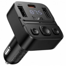 Автомобильный FM-трансмиттер модулятор Bluetooth MP3 HOCO E87 Delta 35W, PD/QC, USB-C/ 2xUSB-A (20934)
