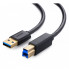 Кабель UGREEN US210 USB 3.0 AM to BM Print Cable 2m (Black）(UGR-10372) (UGR-10372) (15354)