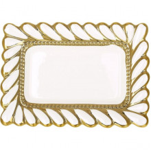 Блюда порцелянові "Gold Luxury Tiffany" 25х18см, набір 4 прямокутних блюда (22354)
