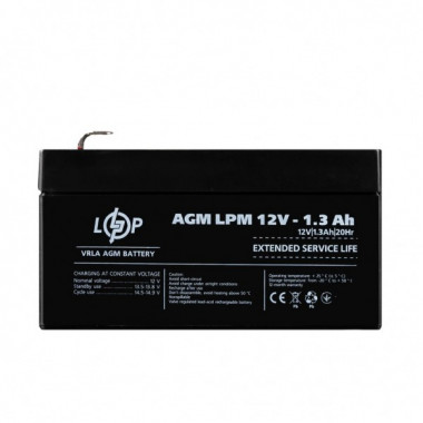 Распродажа (4131) Аккумулятор AGM LPM 12V - 1,3 Ah (11-2024) (18754)