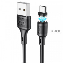 Кабель HOCO X52 USB to Micro 2.4A, 1m, PVC, PVC connectors, magnetic, Black (6931474735539) (20164)