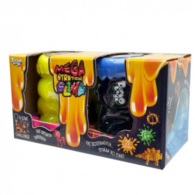 Вязкая масса "Mega Stretch Slime" SLM-11-01U(Yellow-Blue) 2 банки