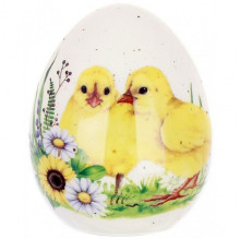 Великоднє керамічне яйце "Happy Easter" Курчата Ø5.5х7см, декоративне яйце (6364)