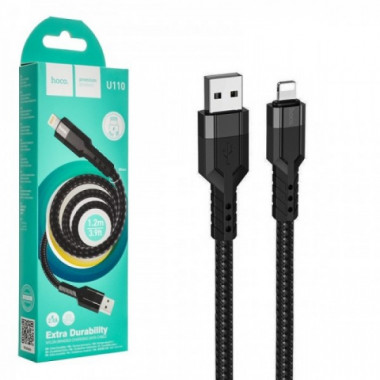 Кабель HOCO U110  Lightning 2,4A 1,2m Черный (9364)