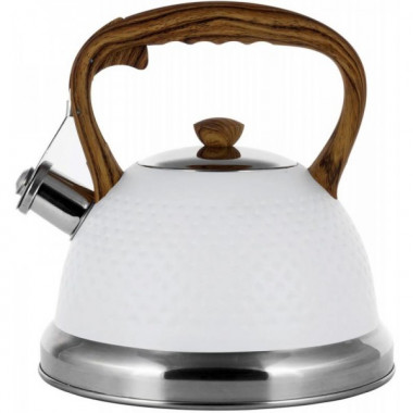 Чайник Kamille Whistling Kettle White 2.7л з нержавіючої сталі зі свистком (1564)