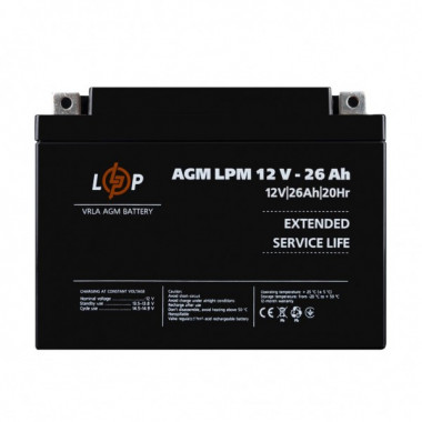 Распродажа (4134) Аккумулятор AGM LPM 12V - 26 Ah (09-2024) (18764)