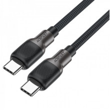 Кабель ACEFAST C10-03 Type-C to Type-C 3A, 60W, 1.2m, silicone, zinc connectors, Black (6974316283119) (14864)