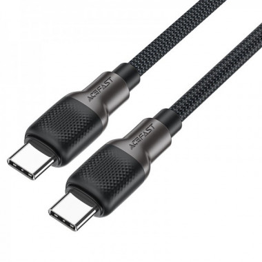 Кабель ACEFAST C10-03 Type-C to Type-C 3A, 60W, 1.2m, silicone, zinc connectors, Black (6974316283119) (14864)