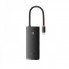 USB-хаб Baseus Lite Series 6-Port Type-C HUB Docking Station (Type-C to HDMI+USB3.0*2+Type-C Data+SD/TF) Black (WKQX050001) (18864)