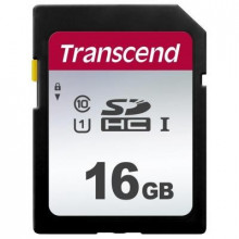 Карта памяти Transcend 16GB SDHC class 10 UHS-I U1 (TS16GSDC300S) (16964)