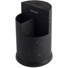 Підставка-колода Ofenbach Black Marble для кухонних ножів і ножиць 16х24см, потрійна кругла (2964) Підставка-колода Ofenbach Black Marble для кухонних ножів і ножиць 16х24см, потрійна кругла (2964)