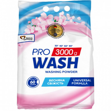 Стиральный порошок Pro Wash Universal Весенняя свежесть 3 кг (4823128004875) (7574)