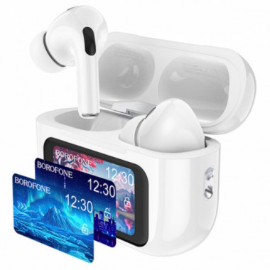 Наушники беспроводные TWS Borofone BW76 Brocade true wireless ANC noise Белые (21874)