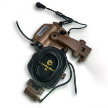Активные защитные наушники Earmor M32X PLUS (CB) Coyote с гарнитурой и креплением на шлем (18184)