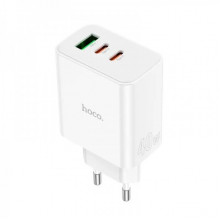 Мережевий зарядний пристрій HOCO C126A Pure power PD40W three-port(2C1A) charger White (6931474798725) (384)