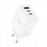 Мережевий зарядний пристрій HOCO C126A Pure power PD40W three-port(2C1A) charger White (6931474798725) (384)