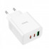 Мережевий зарядний пристрій HOCO C126A Pure power PD40W three-port(2C1A) charger White (6931474798725) (384)