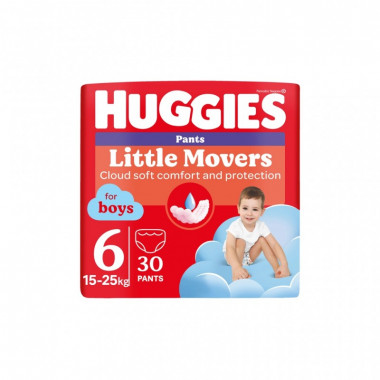Подгузники Huggies Little Movers/Pants 6 (15-25 кг) Jumbo для мальчиков 30 шт (5029053564302) (7384)