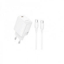Мережевий зарядний пристрій з кабелем BOROFONE BN26 Fuente single-port PD20W charger set (C to C) (EU) White (6941991120251) (20484)