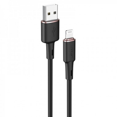 Кабель ACEFAST C2-02 USB to iP 2.4A, 1.2m, silicone, zinc connectors, Black (AFC2-02B) (14684)
