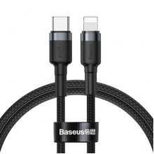 Кабель Baseus Cafule Type-C to Lightning PD 18W 1M Черный/Серый (CATLKLF-G1) (3684)