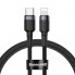 Кабель Baseus Cafule Type-C to Lightning PD 18W 1M Черный/Серый (CATLKLF-G1) (3684)