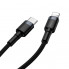 Кабель Baseus Cafule Type-C to Lightning PD 18W 1M Черный/Серый (CATLKLF-G1) (3684)