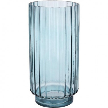 Ваза декоративна Ancient Glass "Манхеттен" Ø13х25см, сіро-синя (5784)