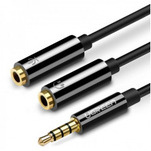 Аудіокабель UGREEN AV141 3.5mm male to 2 3.5mm female, 0,2m Black (UGR-30619) (18984)