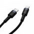 Кабель Baseus Cafule Cable Type-C to iP PD 20W 1m Gray+Black (CATLKLF-G1) (18294)