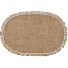 Набір 6 льняних підтарельників "Natural Lace" 30х45см, овальні (20294)