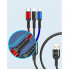 Кабель для зарядки телефонов AWEI CL 971 3 в 1 USB to Type-C+Lightning+MicroUSB 2,4A (9294)