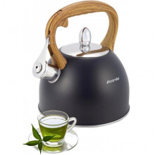 Чайник Kamille Whistling Kettle Black 2.5л з нержавіючої сталі зі свистком (чорний) (1494)