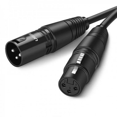 Аудіокабель UGREEN AV130 Cannon Male to Female Microphone Extension Audio Cable 3m (Black)(UGR-20711) (UGR-20711) (19694)