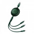 Кабель Baseus Bright Mirror 2 Series Retractable 3-in-1 Fast Charging  Data Cable USB to M+L+C 3.5A 1.1m Green (CAMJ010006) (14894)