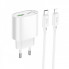 Мережевий зарядний пристрій HOCO C109A(PD20W+QC3.0) Fighter PD20W+QC3.0 charger set(C to iP) White (6942007656726) (15005)