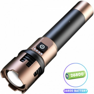 Фонарь ручной A70-GT, 1x26800, Power Bank, ЗУ Type-C, zoom фонарик (15105)