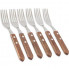 Набір 6 столових виделок Kamille Natural Treasure з дерев'яними ручками (5105)