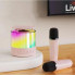 Портативная колонка K19 Bluetooth с LED-подсветкой и 2 микрофонами, караоке Розовая (21305)