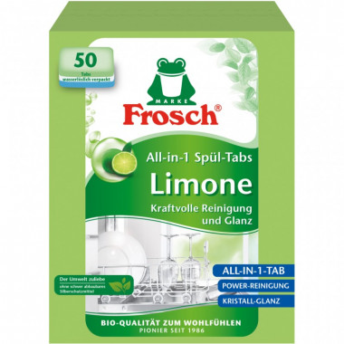 Таблетки для посудомоечных машин Frosch Лимон 50 шт. (4001499947315) (7305)