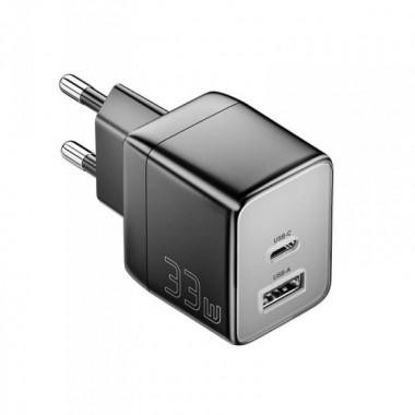 Мережевий зарядний пристрій ESSAGER ECT33W Gan 1USB 1T-C 33W black (ECT33W-LJB01-Z) (405)