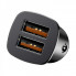 Автомобільний зарядний пристрій Baseus Square metal A+A 30W Black (CCALL-DS01) (8405)