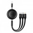 Кабель Baseus Free2Draw Retractable Crystal Fast Charging Data Cable USB to M+L+C 3.5A 1.1m Cluster Black (P10368700111-02) (14605)