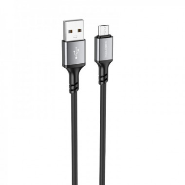 Кабель BOROFONE BX83 Micro Famous silicone charging data cable Black (6974443386387) (14805)