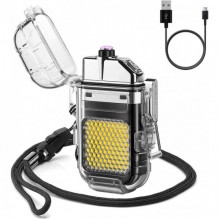 Электроимпульсная зажигалка ARC Lighter 209 дуговая usb зажигалка с фонариком Чёрная (17805)