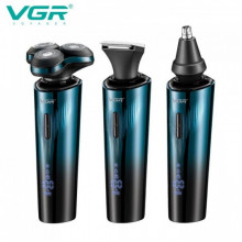 Электробритва VGR 3 в 1 V-303, 3 насадки, IPX7, LED display (20805)