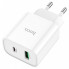Мережевий зарядний пристрій HOCO C80A Plus Rapido PD20W+QC3.0 charger White (6931474779885) (14905)